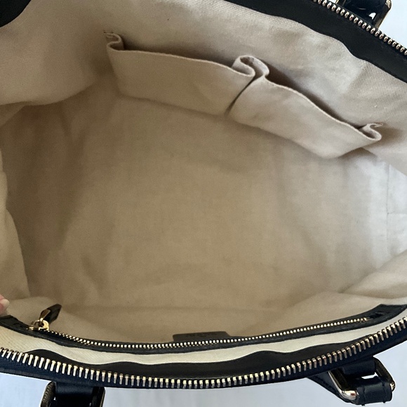 GUCCI Vintage GG Monogram Canvas Sherry Line Satchel Tote Blue - Picture 11 of 16